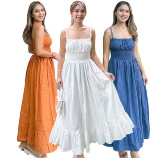 Lianne Casual Maxi Dress for Women  Fit Small to Large Smocking Womenswear Elegant