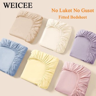 3 in 1 Bedsheet No Lukot No Gusot Single/Double/Queen/King Korean Plain Bedsheet With 2 Pillowcases