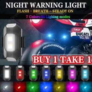 7 Color Led Motorcycle Bike Tail Light USB Charging Motorcycle Drone Aircraft Warning Light 30 Mode