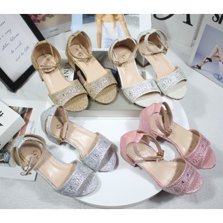 Korean Medium Heel Sandals Girls Cute Princess KE#
