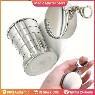 Stainless Steel Folding Cup Portable Travel Outdoor Compression Cup Telescopic Mouthwash Cup
