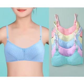 BURSON 3pieces Cute  Design Plain Color Baby Bra Girl Cotton Bra with adjusting Strap 11-14 Yrsold