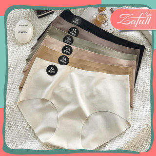 【Z&F】6pcs/12pcs Mid Waist Panty 7A Ice Silk Seamless Underwear Women‘s Cotton Antibacterial Panty