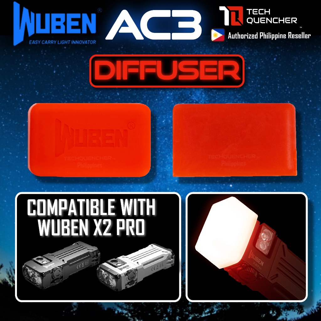 Wuben AC3 Diffuser Cap สําหรับไฟฉาย Wuben X2 Pro - ซิลิโคนทนทาน - แคมป์ปิ้ง - ฉุกเฉิน