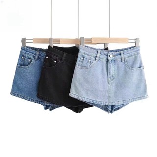 Skort for Women High Waist A-line Fashion Mini Skirt Korean Denim Jeans Shorts for Women Sexy