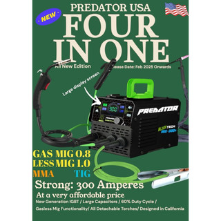 Predator gasless mig 4in1 welding machine 300 Amps with Arc function and VRD