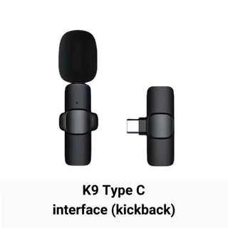 ไมค์คลิปหน้ากากไร้สาย K9 ลดเสียงรบกวน สำหรับไลฟ์สด For Type-C & Lightning