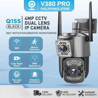 V380 Q15S Dual lens CCTV Camera 4MP outdoor IP66 waterproof 360 with audio night vision IP Camera