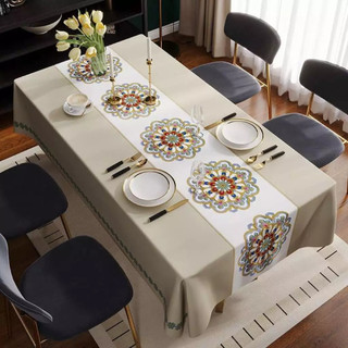 Tablecloth Oil and Water Resistant Luxury Tablecloth 4/6 Seater Tablecloth Easy to Clean