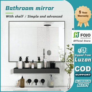 【FOJO】Rectangle Bathroom Mirror with Shelf Bathroom Mirror Wall Mirror for Bathroom