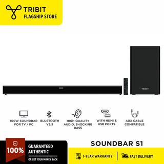 Tribit Soundbar S1 Bluetooth Speaker 100W Soundbar+100W Subwoofer, Shocking Bass Home Theater Setup