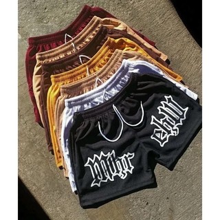 New Trendy Waffle Short Unisex Good Quality Silk Screen Print With Two Pocket (M-XL)