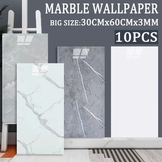 10PCS 30×60cm Marble Wallpaper adhesive Waterproof Oilproof decor wall PVC printed wallpaper