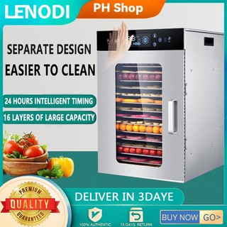 LENODI food dehydrator 6/12/16 Layers Fruit/Vegetable/Herbs Intelligent Automatic Dryer