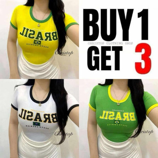 BUY 1 GET 3 (TOTAL 3) BRASIL CROPTOPS BLOUSE COTTON WOMENSWEAR