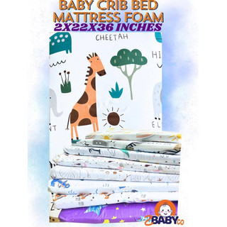 Baby Crib Mattress Foam 2x22x36inchs l Cotton Baby Foam Mattress l with Cover Cotton