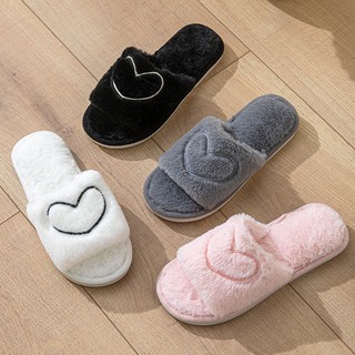 TPR Furry open toe women's indoor and outdoor home cotton fur slipper