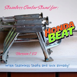 Honda Beat Version 1 & 2 / Honda Scoopy Pure Stainless Main Center Stand with Stainless Shaft