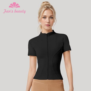 Isabelle Q JYMW040 Soft Fabric Cotton T- Shirt with Front Zip Lock Lady Yoga Fashions