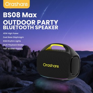Orashare BS08Max 40W Bluetooth Speaker Super Sound With RGB Deep Bass TWS Portable Party Speaker