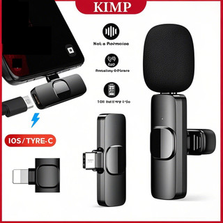 K9 Wireless Lavalier Microphone for vlogging Noise Cancelling Lapel Mic use for Live Stream