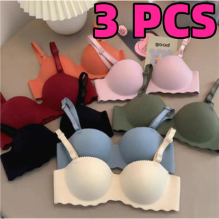 3pcs Seamless Bra Women's Push Up Bras Wire Free Sexy Bras Women's Underwear