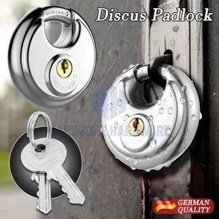 Disc Padlock With Key Stainless Steel Anti-Theft Large Round Disc Lock For Warehouse Door Bicycle