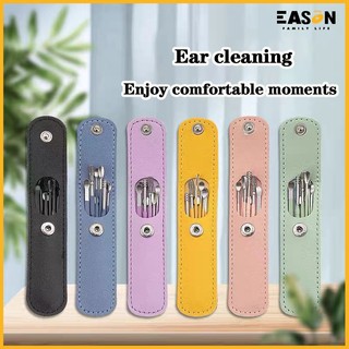 EasonShop COD 6pcs Ear Cleaner Set Spiral Earpick Ear Wax Pickers Portable Ear Spoon Cleaning Tools