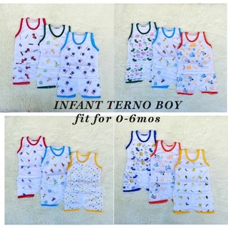 R1L1 Infant Sando Terno Newborn Sets for Baby Boy Assorted Print