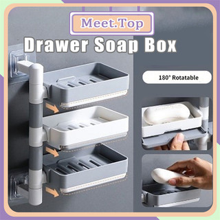 Wall Mounted Soap Holder Soap Box Holder Rotating Drain Soap Holder Rotating Soap Organizer