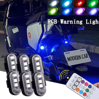 2pc Wireless USB Rechargeable Remote Control LED flash motorcycle warning light drone aircraft ligh