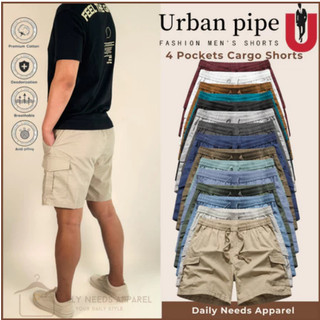 URBAN PIPE 4 Pocket Cargo Shorts For Men Knee-Above, Drawstring Short Mens Fashion 2260