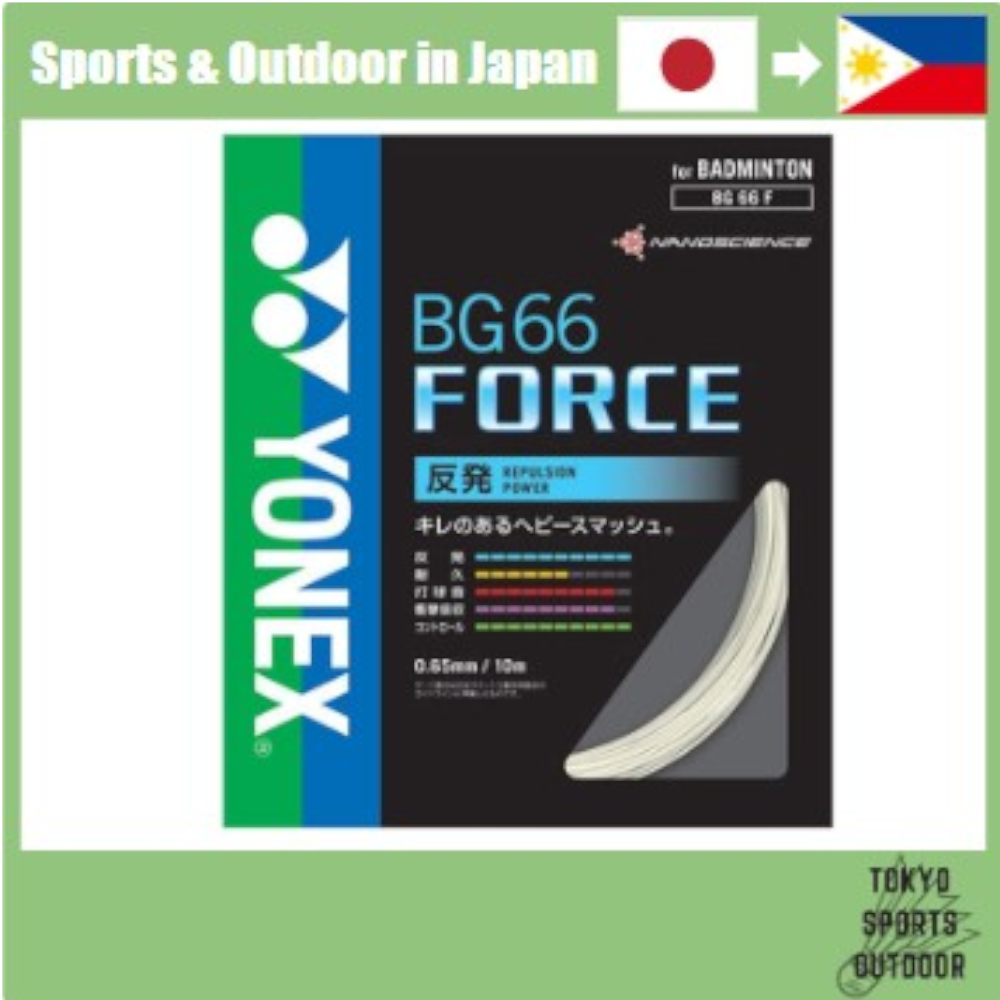 YONEX Badminton Strings BG66 Force (0.65mm) BG66F-2 White Roll 200m