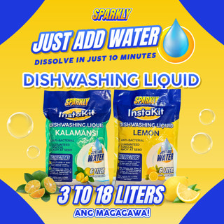 Sparkly INSTAKIT DIY Dishwashing Liquid Kit (3L - 18 Liters Yield) - JUST ADD WATER with ANTIBAC