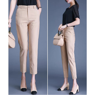 HUILISHI 25-32size Ladies Ankle Cropped Suit Pants Stretchable Fashion High Quality High Waist Pants