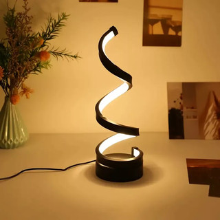 3Color Change Modern Spiral Table Lamp, Minimalist Adjustable LED Table Lamp, USB Power Supply Table