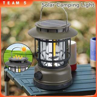SYA Portable Solar Outdoor Camping Lantern Solar Desktop Rechargeable Tent Light 3 Lighting Modes