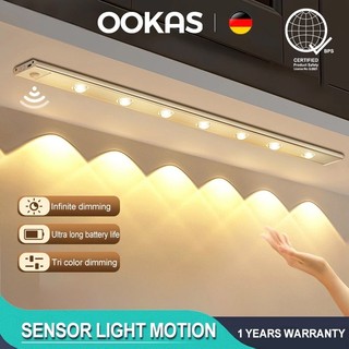 OOKAS 20/40/50/60CM Motion Sensor Led Light Magnetic Kitchen Light Cat Eye Cabinet Lamp Rechargeable