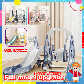【3 in 1】Slide for Kids Playground Slide Swing Basketball Hoop Slide and Swing Safe Durable Toy