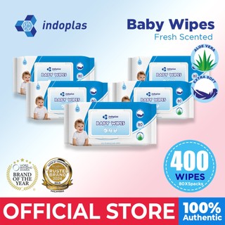 Indoplas Antibacterial Disinfectant Baby Wipes 80 Tender sheets pack of 5 FDA Approved