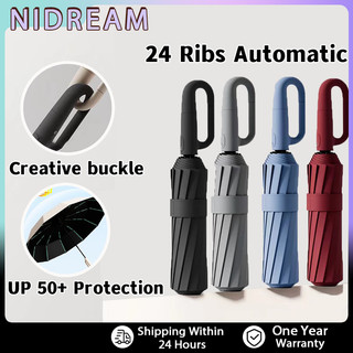 Automatic Large Sun Rain Umbrella Windproof Anti-UV Sunscreen Folding Sunshade With Handle