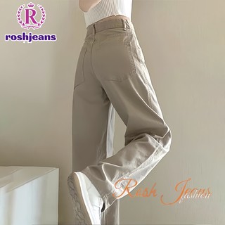 High waist Wide leg pants Khaki baggy pants mom jeans Women's straight cut Loose Fit for Summer