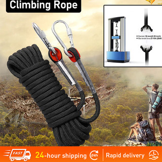 Static Utility Rope Safety Rope Climbing Rappelling Rescue Escape 10/20m with Carabiners