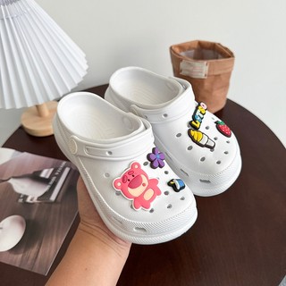(KIDS)New Fashion Bae Clog slippers Inspired Thick sole sandals with jibbitz