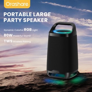 Orashare BS21 Party Bluetooth Speaker with RGB 80W Powerful Sound Big Size TWS Portable Speaker