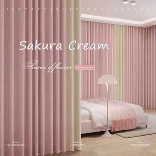 Japanese Sakura Aesthetics Blackout Curtain for Window Girl Bedroom Pink Curtains Kurtina with Rings