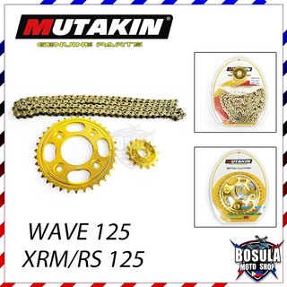 MUTAKIN WAVE 125/WAVE 100/WAVE 110 /XRM 125 /RS 125 Golden Chain Sprocket Set