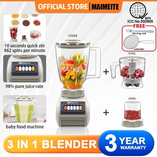 Maimeite 3 in 1 blender High Power Multifunctional Juicer Chopper ice crusher White 2 in 1blender