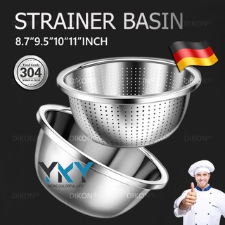 304 Stainless Steel Strainer Basin Multi-Use Food Washing Mixing Bowl Big Colander Kitchen Drainer