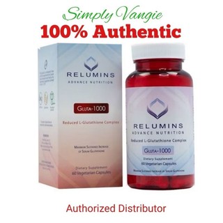 100% Authentic Relumins Advance Nutrition Gluta 1000 Reduced L- Glutathione Complex 60 Capsules